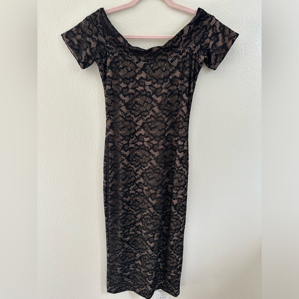 Cute lace with nude lining dress.